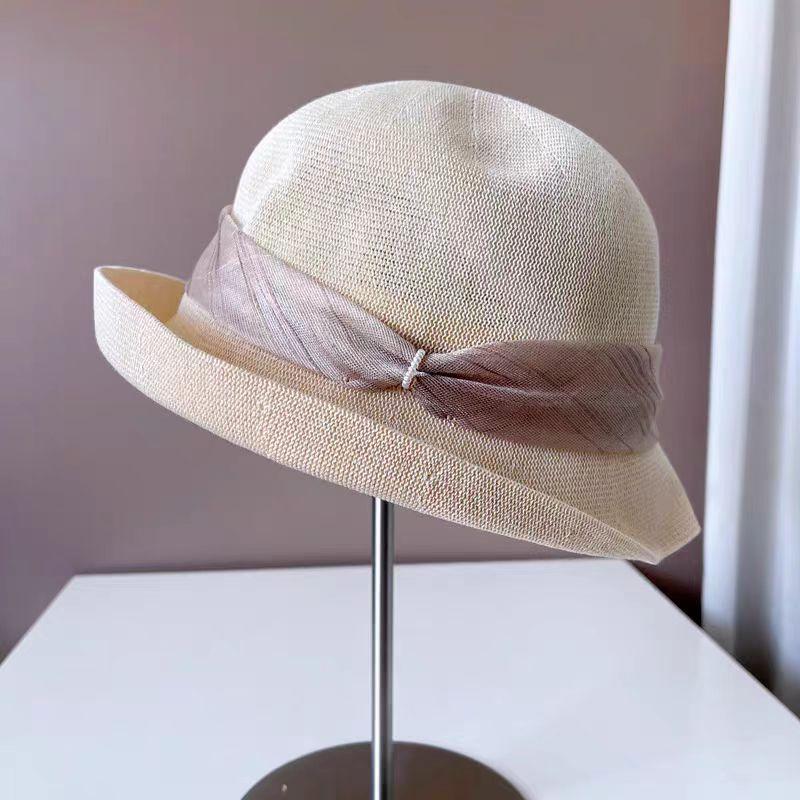 New Japanese Linen Knitted Fisherman Hat Women Spring Summer Outing Uv Protection Sunscreen Gift Hat Sunshade Sun Hat