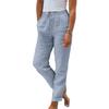 Pantaloni Casual da Donna Estivi Monocolore Vita Elastica Cotone Lino Tasca Grande Coulisse Pantaloni da Donna Vestibilità Larga Uso Quotidiano