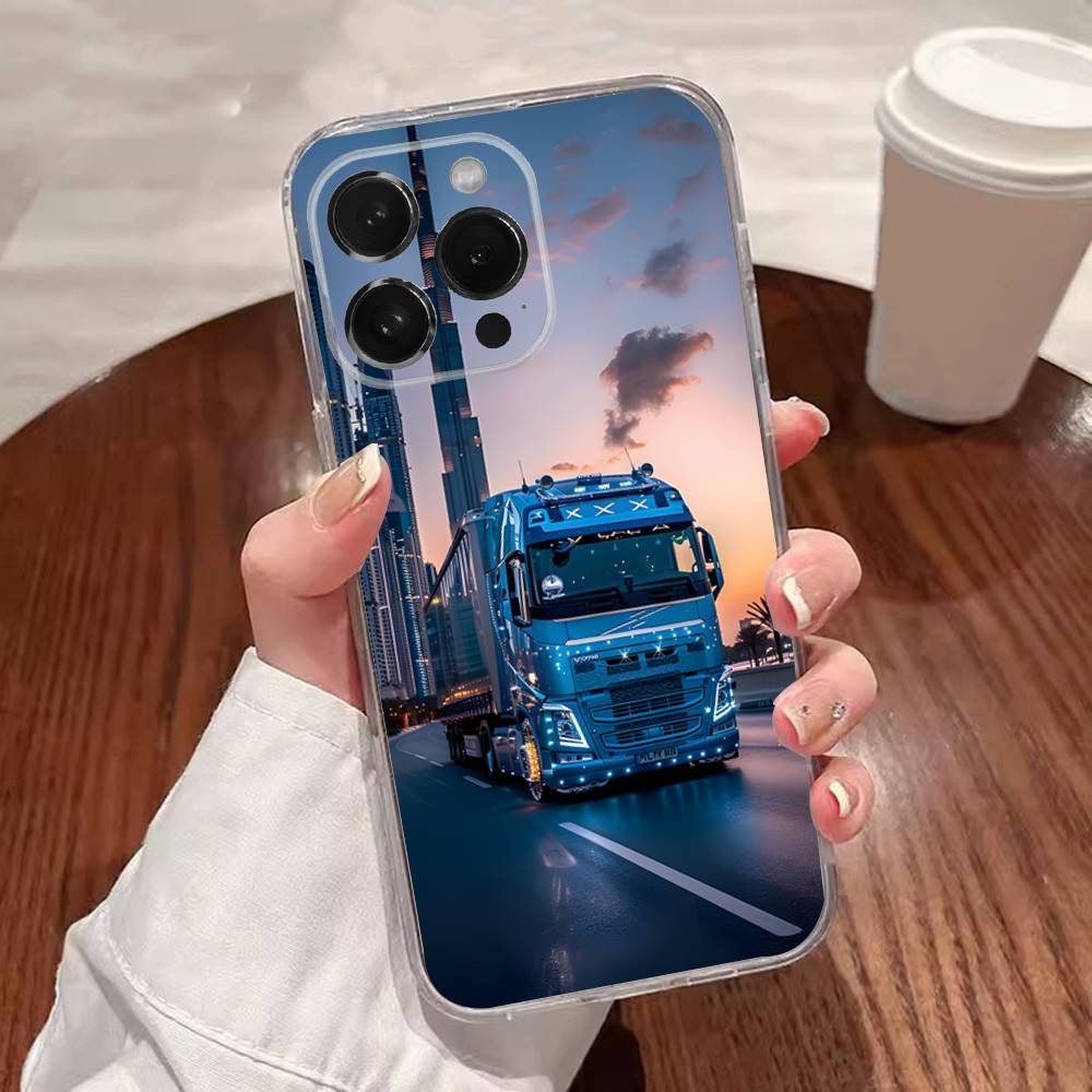 Heavy Truck Car Cool Phone Case For iPhone 17,16,15,14,13,12,11 Plus,Pro,Max,XR,XS,Plus,E,SE4,Mini Transparent Cover