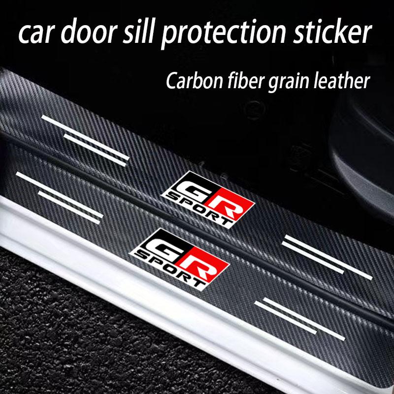 Car Sill pedal Rear Bumper Protection Stickers For Toyota GR Sport Gazoo Racing Yaris 86 Corolla Hilux Supra C-HR Accessories