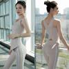 Women's Summer Yoga Set: Padded One-Piece, Slimming, High-End Fashion, Short Sleeve, Professional Fitness Running Sportswear