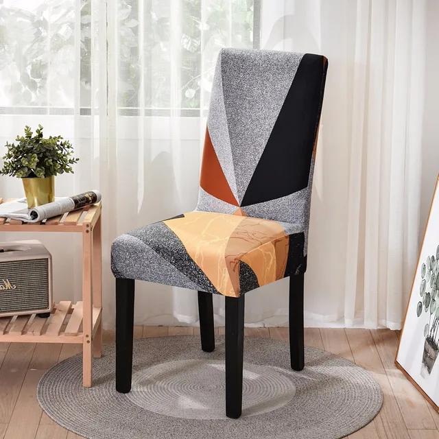 New Geometric Dining Chair Cover Spandex Elastic Chair Slipcover Case Stretch Chair Covers for Wedding Hotel Banquet Dining Room