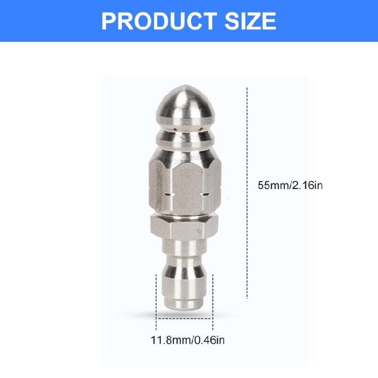 Strong Metal Pipe Cleaning Nozzle 1/4 Inch Thread Designs High Pressure Water Jet Nozzle Upgrades for Debris Removal