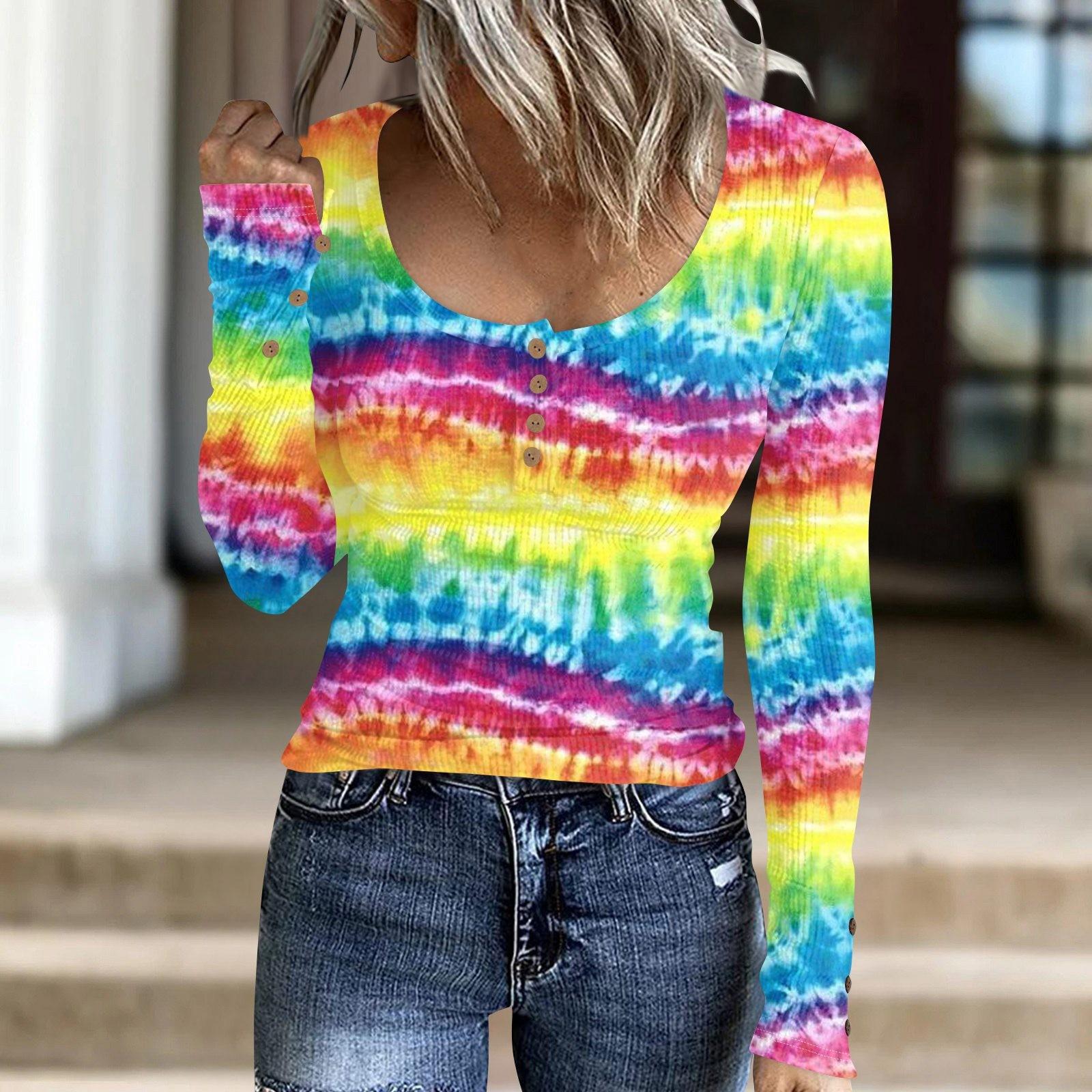 

Женский модный повседневный свитер в стиле пэчворк с цветными блоками и узором тай-дай XL жёлтый