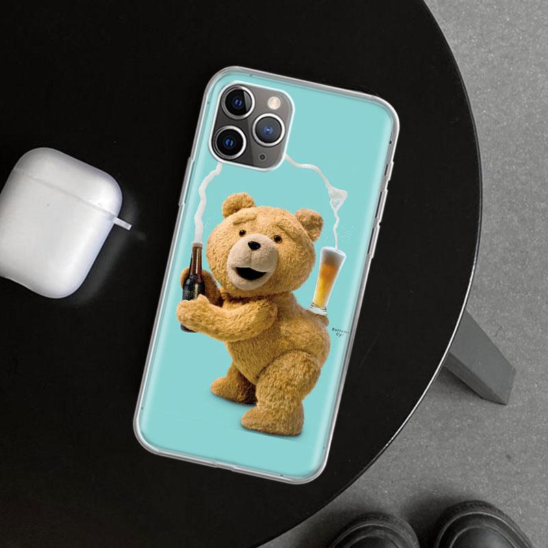 Naughty Cute Bear Funny Mascot Phone Case Cover for iPhone 11 12 13 Mini 14 15 Plus 16 Pro Max 17 Air 7 8 + SE Art Customized Fu