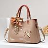 Stylish Large Capacity Embroidered Tote Bag For Women Perfect For Business Commute In Khaki And Cream Colors