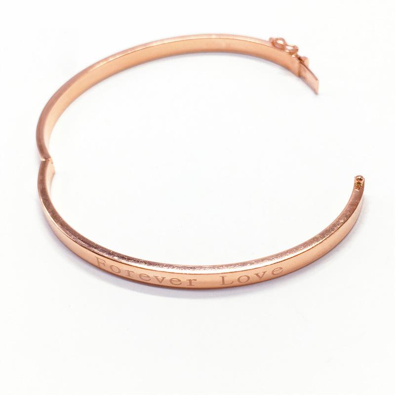 Rose Gold Plated Purple Gold Letter Shiny Colored Gold Bracelet Women'S Exquisite Jewelry Fashion