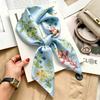 Autumn and winter Maillard cashew square scarf silk scarf women's shirt versatile neck small scarf tied hair decorative scarf