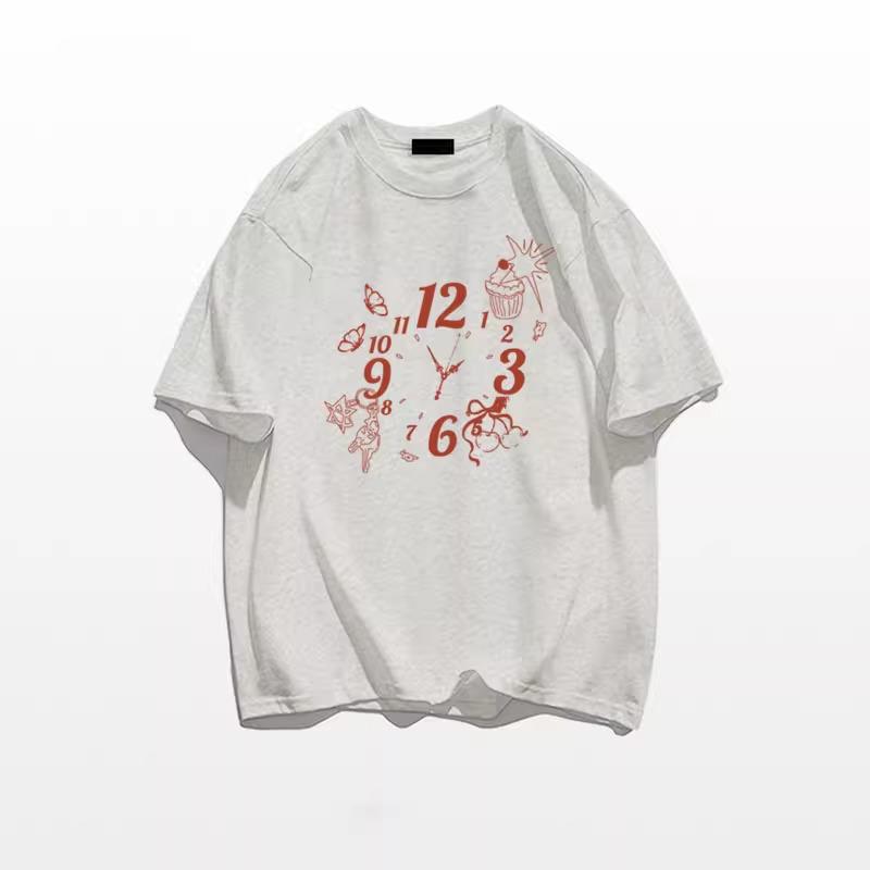 Women's Oversized Pure Cotton Short Sleeve American Style T-shirt – New Summer 2025 Design