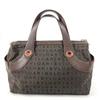 Logo Mania Tote Bag Hand Bag Leather/Canvas Brown
