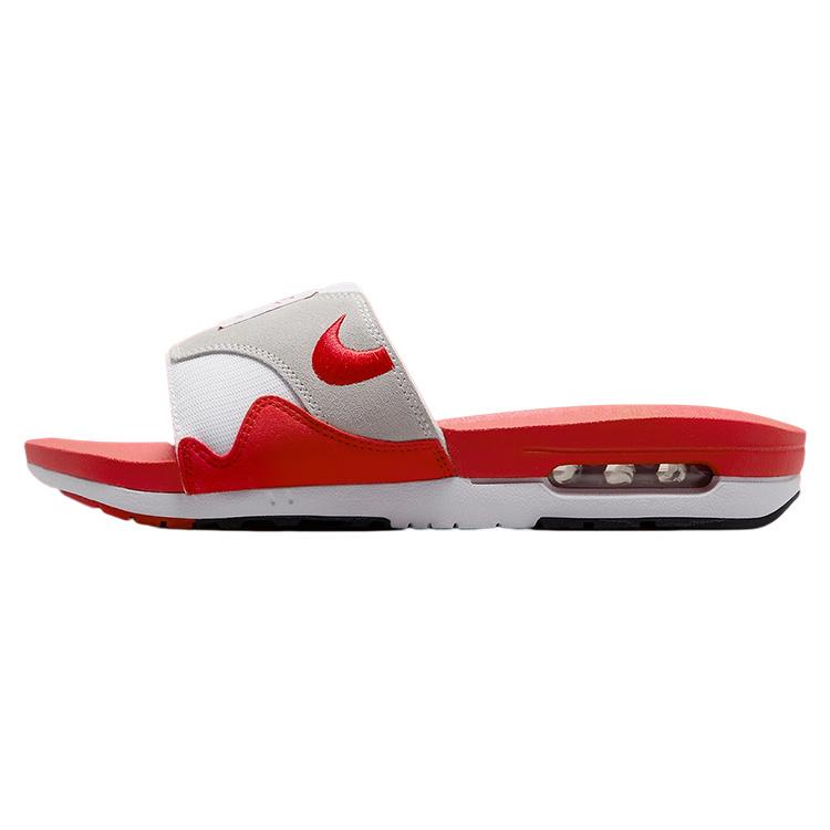 New Nike Air Max 1 Slide White University Red DH0295-103