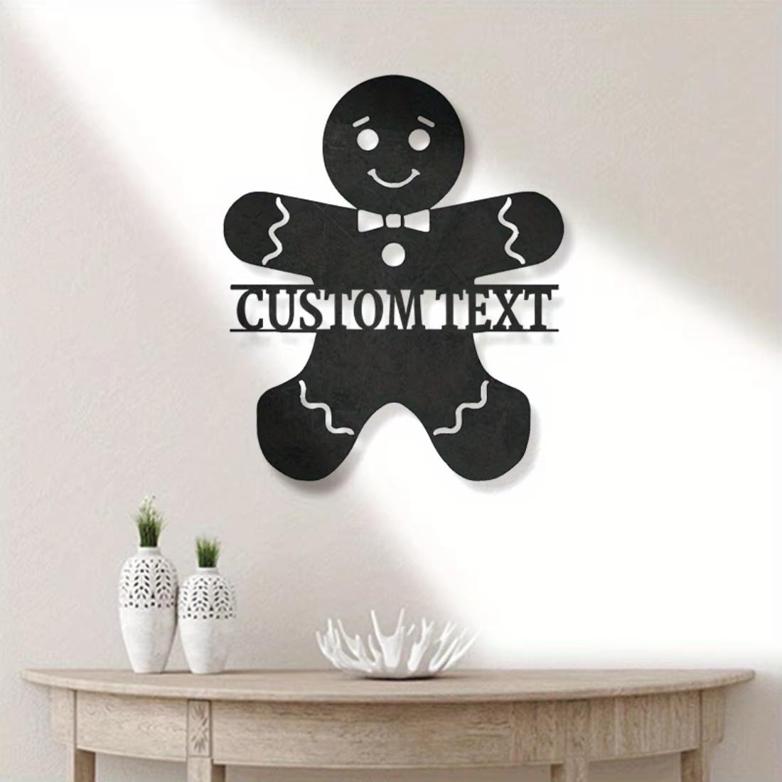 

Custom Gingerbread Man Metal Wall Decor 3D Rustic Sign Indoor Outdoor Holiday Home Garden Art M