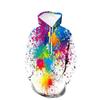 Mens Hooded Sweatshirt With 3D Digital Print Loose Fit Casual Pullover Fashion Streetwear