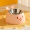 Cute Rabbit Pet Bowl - Stylish Stainless Steel & Plastic Water Bowl for Cats and Dogs