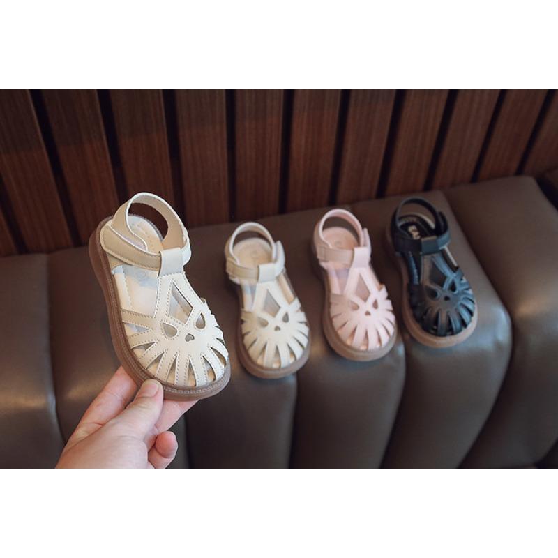 Retro Princess Closed Toe Sandals Soft Sole Non-slip Kids Summer Beach Footwear