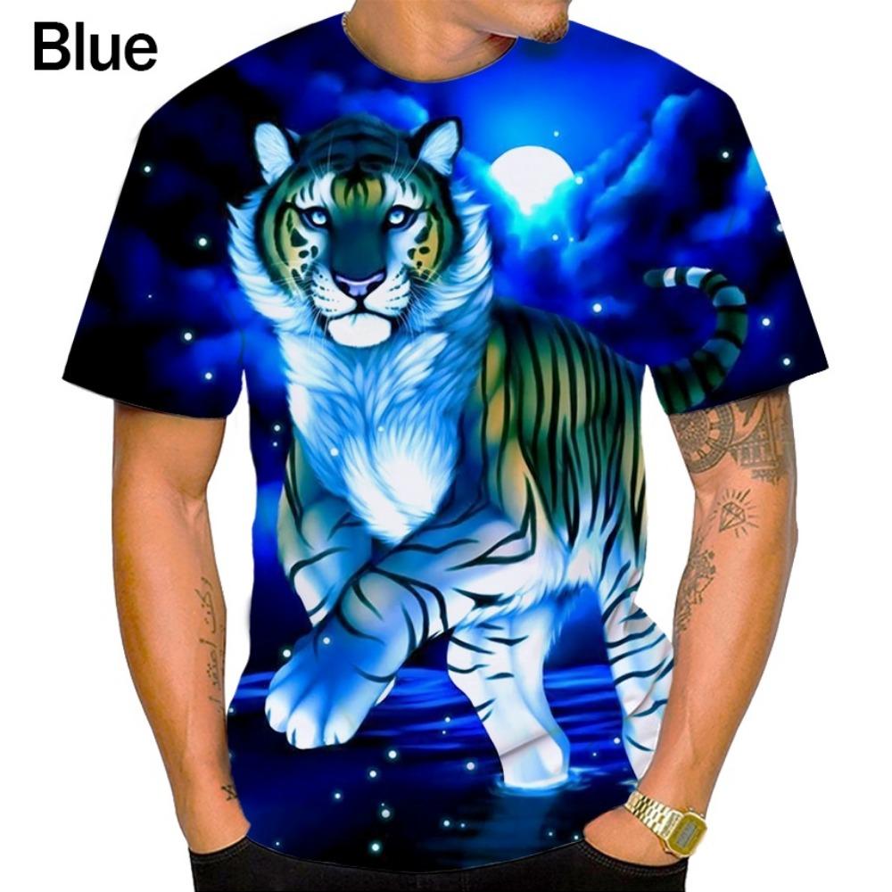 New Fashion Men's 3d Printing Summer T Shirt Animal Tops Tees