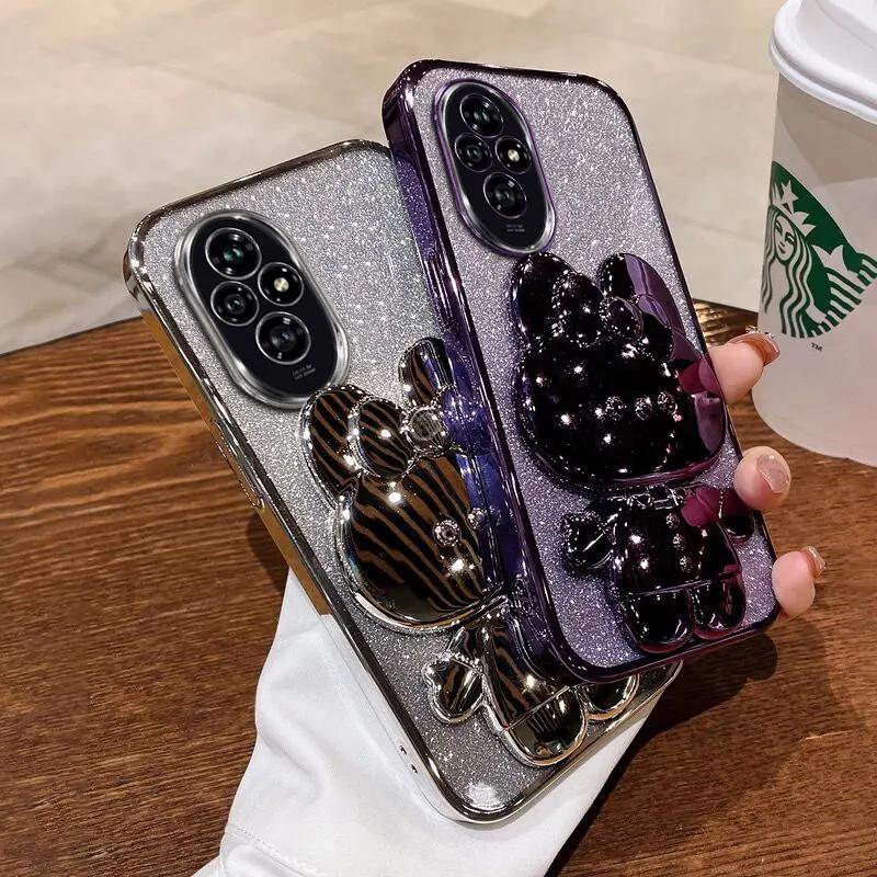 Rabbit Mirror Bracket Case for Honor 200 Pro 100 90 Lite 70 X9A X9B X8A X8B X7A X7B X6A Honor 200 Lite Seismic Protective Shell