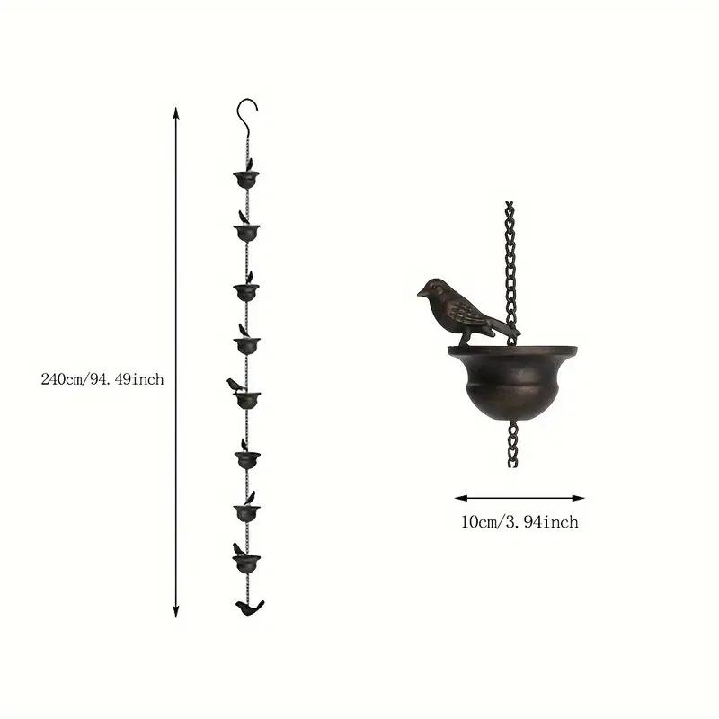 Bronze Bird Shape Drainage Chain Villa Rainwater Chain Bird Wind Chimes Iron Decoration