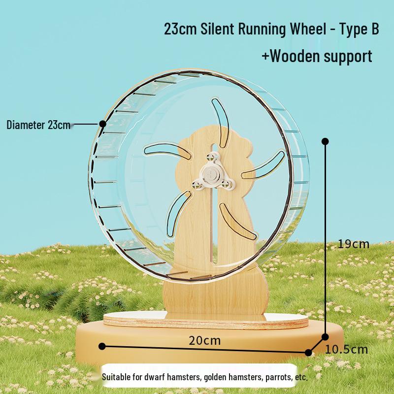 Super Silent Hamster Running Wheel Toy - Large Size Golden Hamster Exercise Ball with Stand for Cage Landscaping.