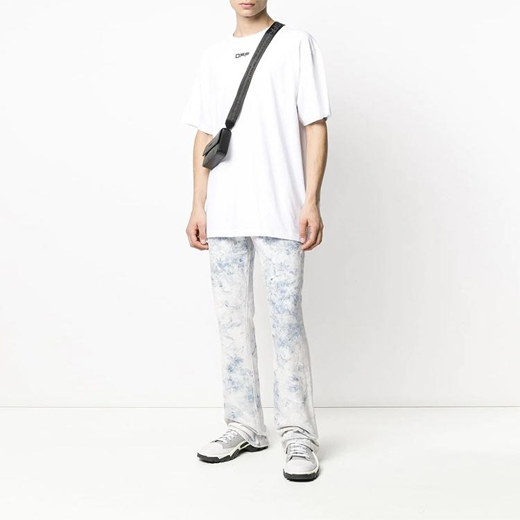 Off-White SS20 Wavy Line White Short Sleeve Oversize Men's OMAA038R201850040110