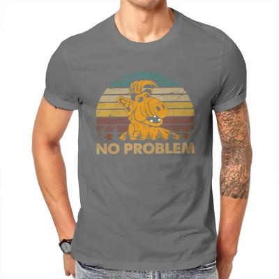 No Problem Hipster T-Shirt ALF The Animated Series Men Harajuku Fabric Streetwear T Shirt Fashion O-neck Oversized Tshirt Tops