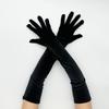 Winter Long Thickened Golden Velvet Gloves Stage Performance Etiquette Costume Gloves 1920S Vintage Prom Gloves