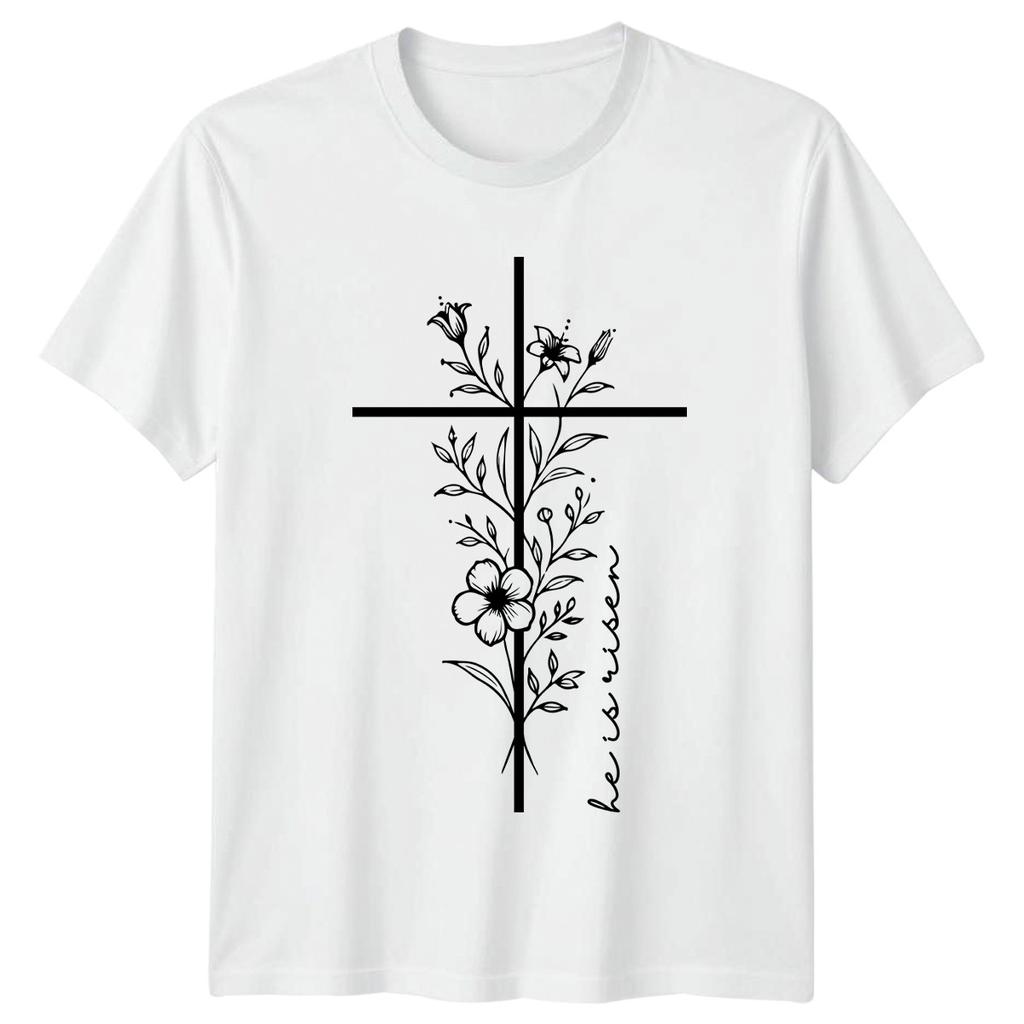 He Is Risen TShirt Botanical Flower Christian Faith Easter Gift For Him And Her