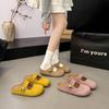 Slippers Women's French Retro Baotou 2025 Spring Gentle Fairy Wind Soft Sole with Skirt Single Shoes