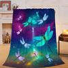 Dragonfly Blanket Soft Fuzzy Fleece Galaxy Starry Sky Dragonflies Throw Blankets Decor Cozy Warm Plush Flannel Blanket Gifts