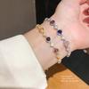 Floral Zirconia Pendant Bracelet With Gold Plating For Elegant Women