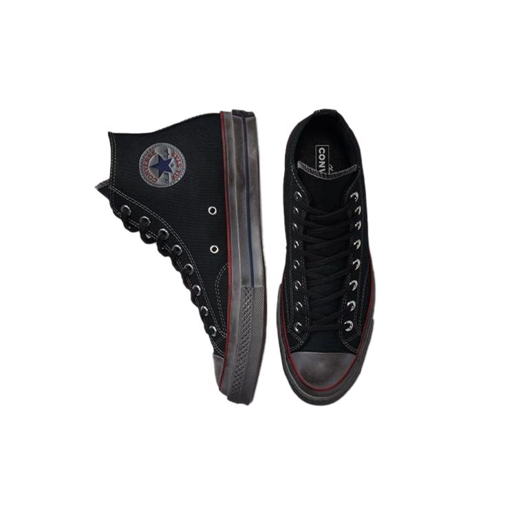 Converse Chuck 70 Chuck Taylor All Star Distressed High-Top Canvas Sneakers Unisex Sneakers Black 172668C
