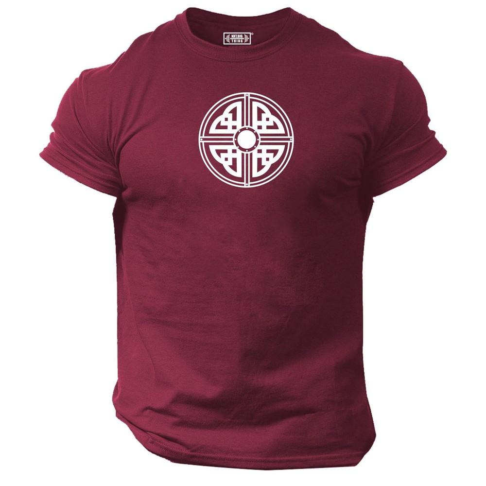 Vikings Shield T Shirt Gym Clothing Bodybuilding Workout Thor Odin Gymwear Top