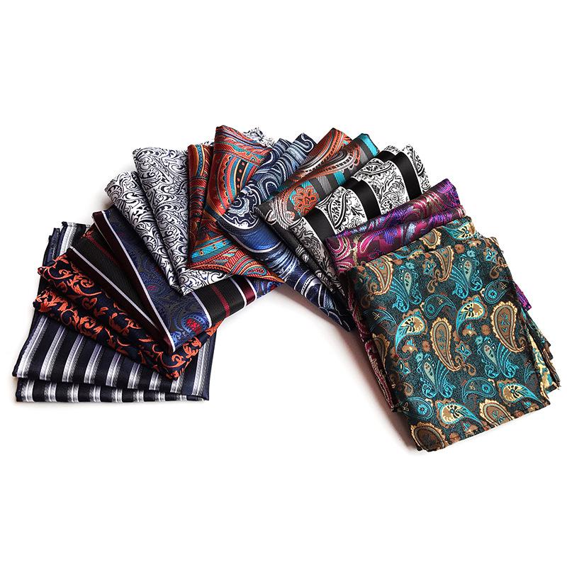 Men's 2025 Paisley Floral Polyester Pocket Square