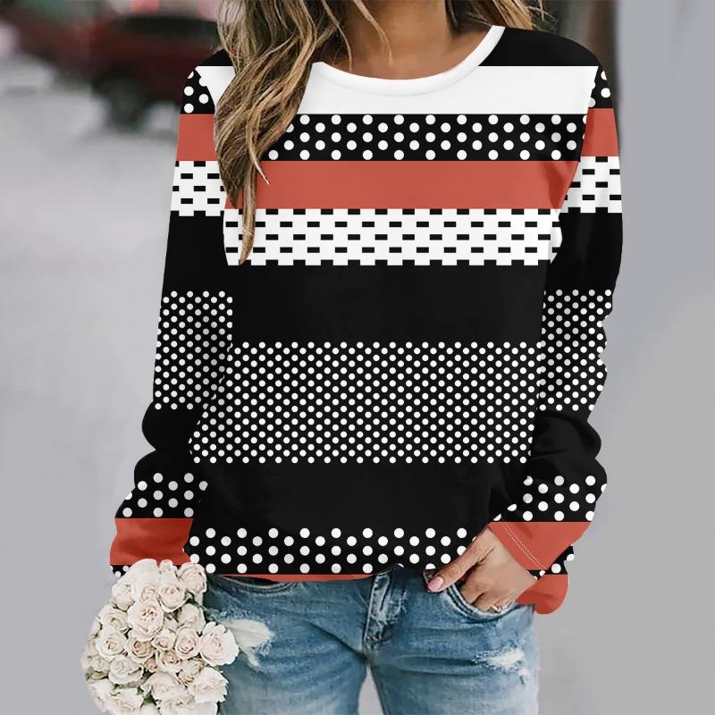 Autumn Fashion 3D Print Crew Neck Long Sleeve T-Shirt Casual Women Clothing Y2k Clothes Harajuku Female Clothing Plus Size Tops