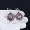 Rosa Kunzit Ohrringe, Edelstein Ohrring, Antik Rosa Kunzit Edelstein Silber Ohrring, 925 Massiv Silber Edelstein Schmuck, Edelstein Ohrring für Sie