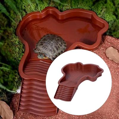 Badpool för reptiler, Matningsskål med ramp, Vattensköldpaddor och ödlor