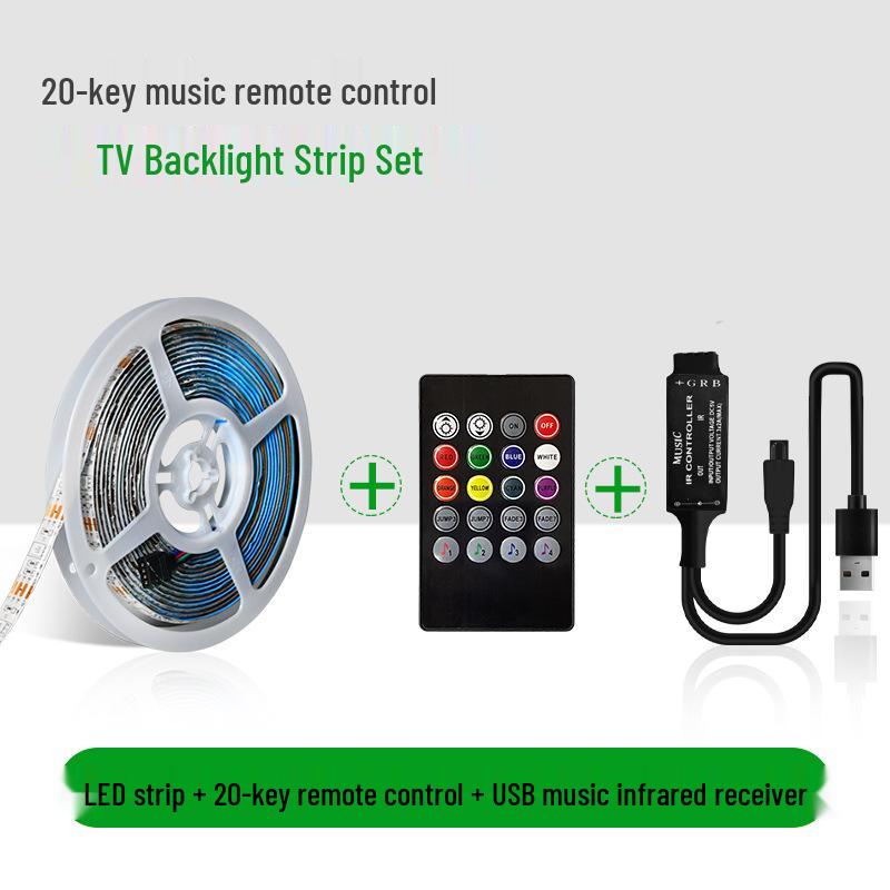 RGB Furniture Light Strip – USB 5V, 30 LEDs, Flexible for Esports Tables, Chairs & Bedside Atmosphere Lighting