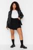 Women's Style Plus Size Black Skirt Look Knitwear Shorts