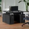 Computer Desk, 120 x 55 cm, Keyboard Tray, 3 Drawers, Black