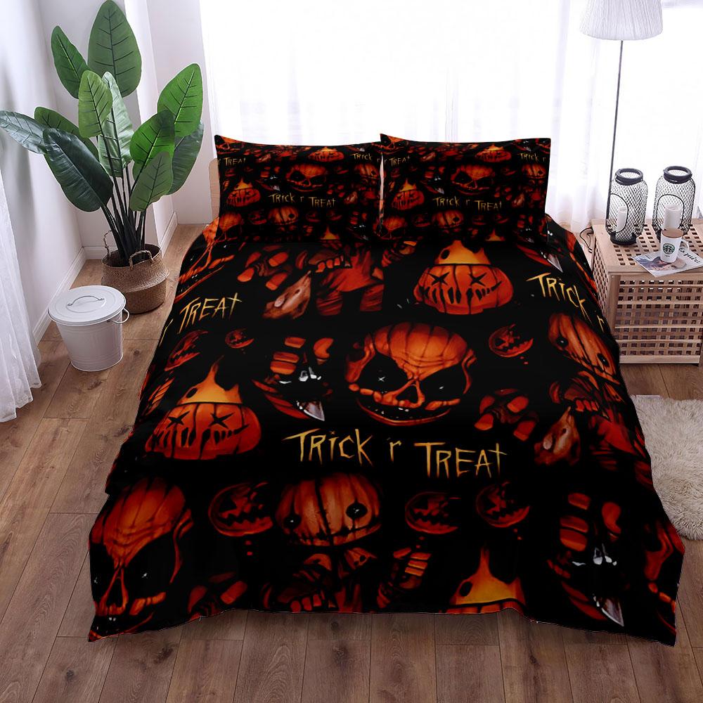 Halloween Pumpkin Horror  Duvet Cover Set EU Single Double King US Twin Full Queen Size Bed Linen Set