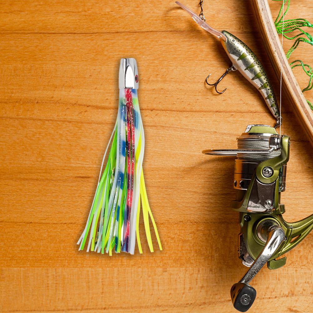 Octopus Skirt Bait Silicone Fishing Lure 3D Eyes Fishing Marlin Tuna Trolling Lure Artificial Bait for Sea Fishing