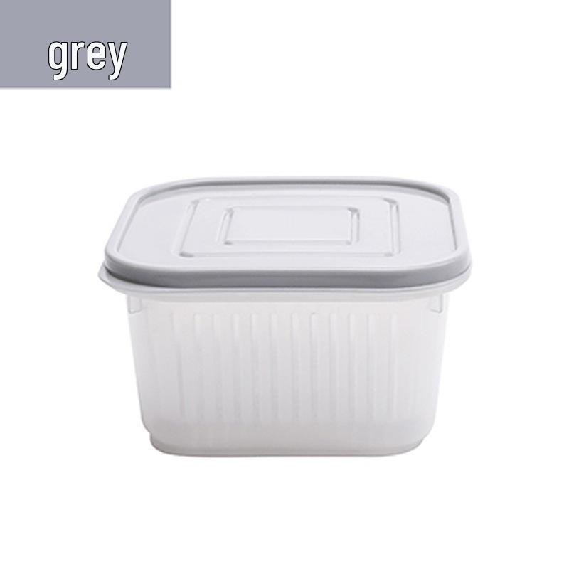 Double Layer Fresh-Keeping Kitchen Storage Box for Ginger, Garlic, Fruit, and Scallions серый
