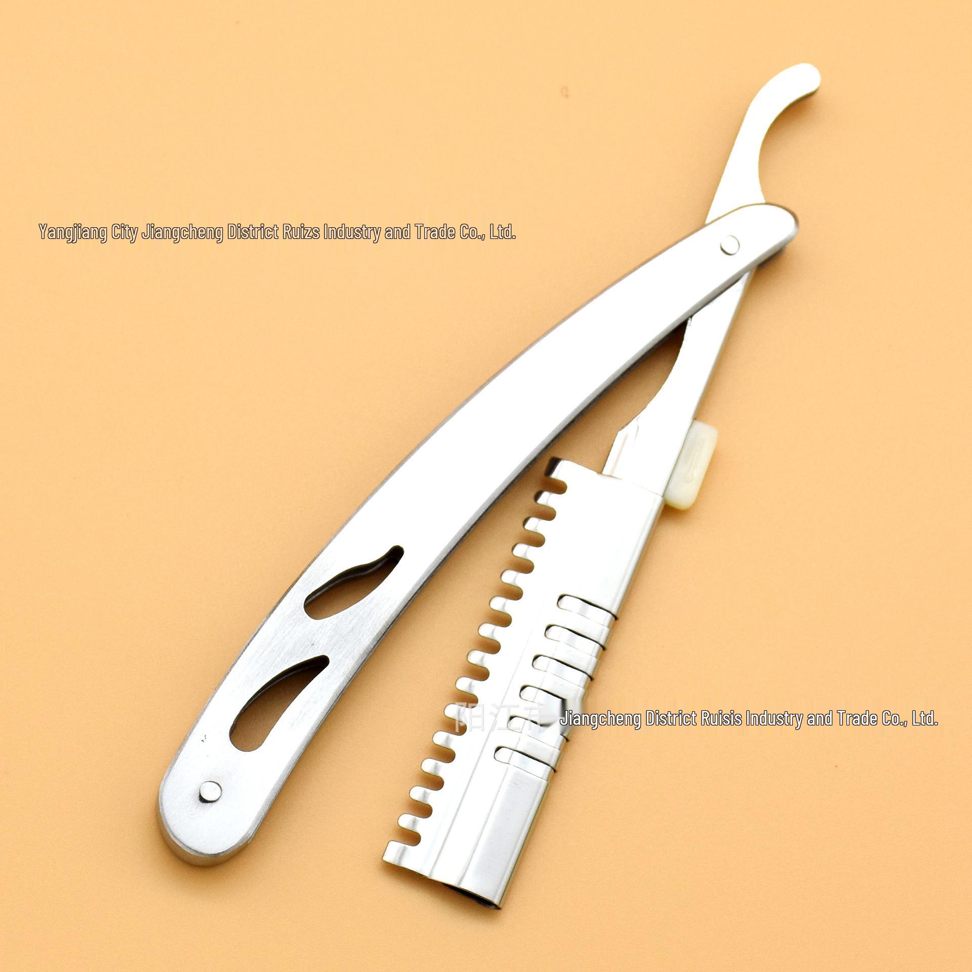 

Винтажная ручная бритва из нержавеющей стали и держатель для триммера для бровей