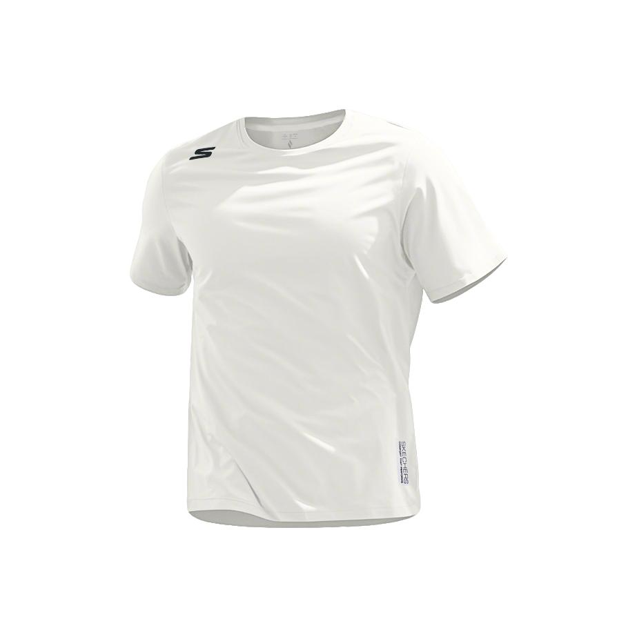Skechers Breathable Simple Solid Color Trendy Short Sleeve T-Shirt Men tops P225M291-0074 S