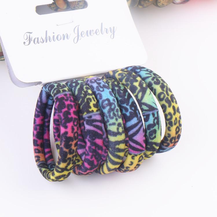6Pcs/Set High Elasticity Printed Scrunchie Women Girls Children Elastic Hair Rubber Bands Accessories Tie Hair Rope Ring Holder