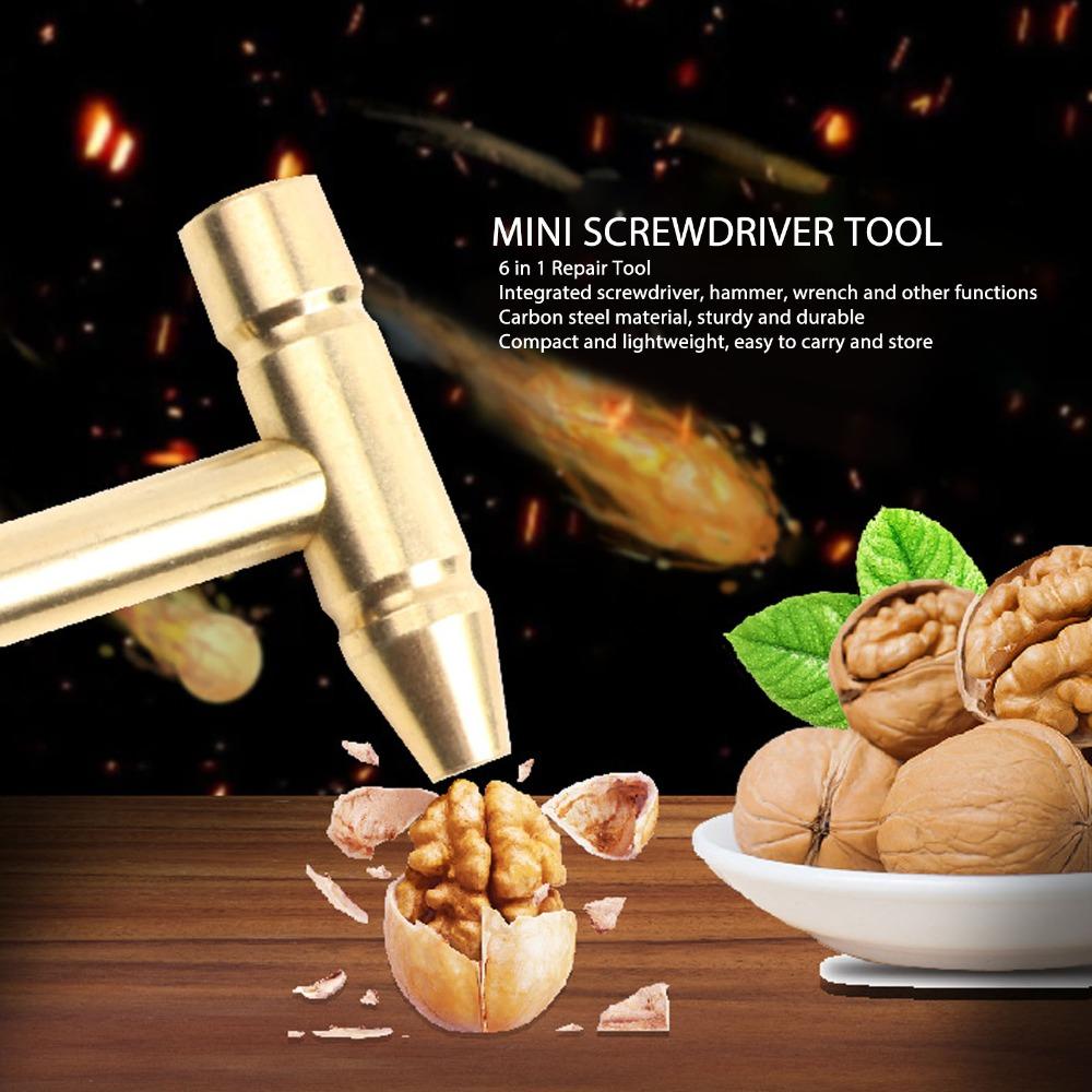 Claw-Hammer 6-in-1 Hammer Small Brass Hammer Mini Hammer for Repairing Watches and Jewelry