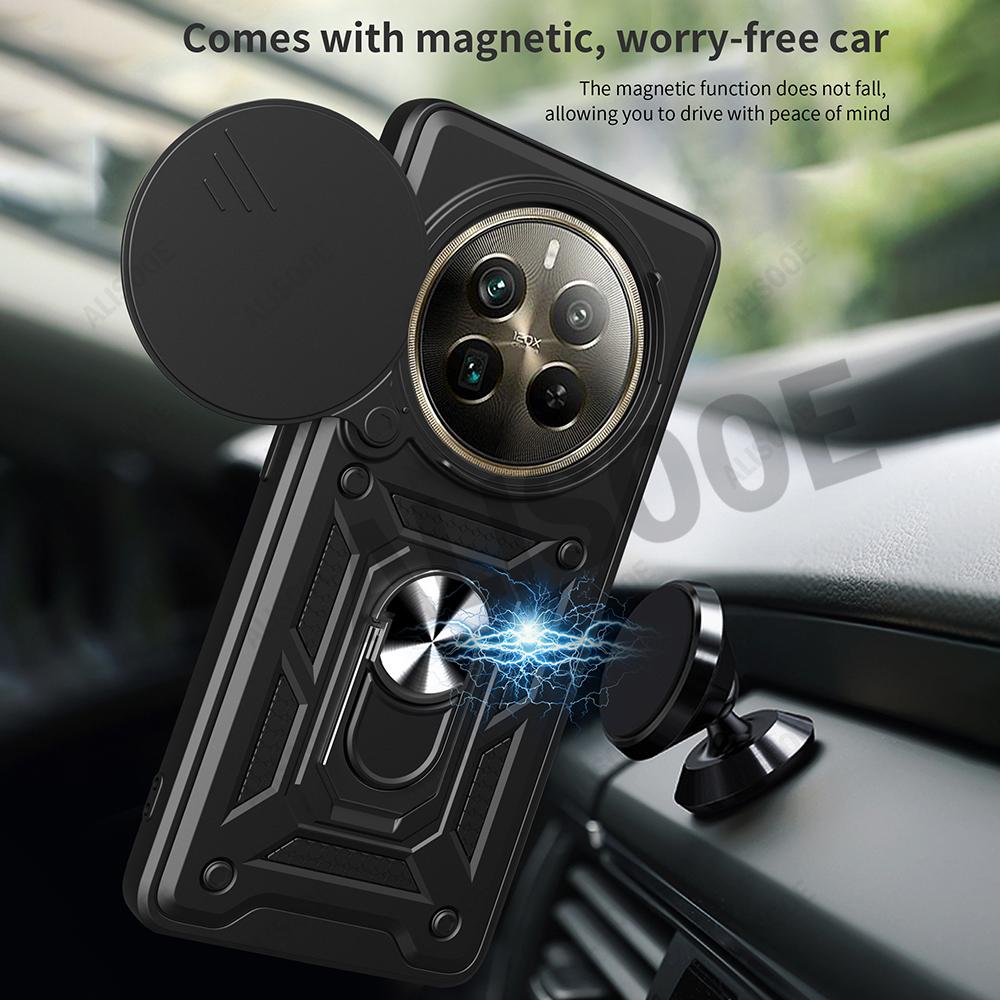 Funda for Realme 12 Pro Plus 5G Case Armor Slide Camera Ring Stand Protection Cover for Realme 12 Pro Case Capa