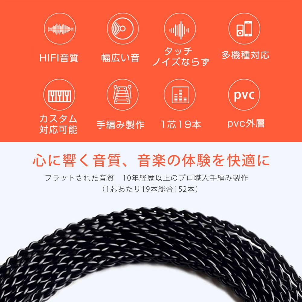 cooyin cy8BHD Recable Headphone Cable for Earphones and Single Crystal Copper Cable for Sennheiser Balanced Headphones, 8-Core Silver-Plated