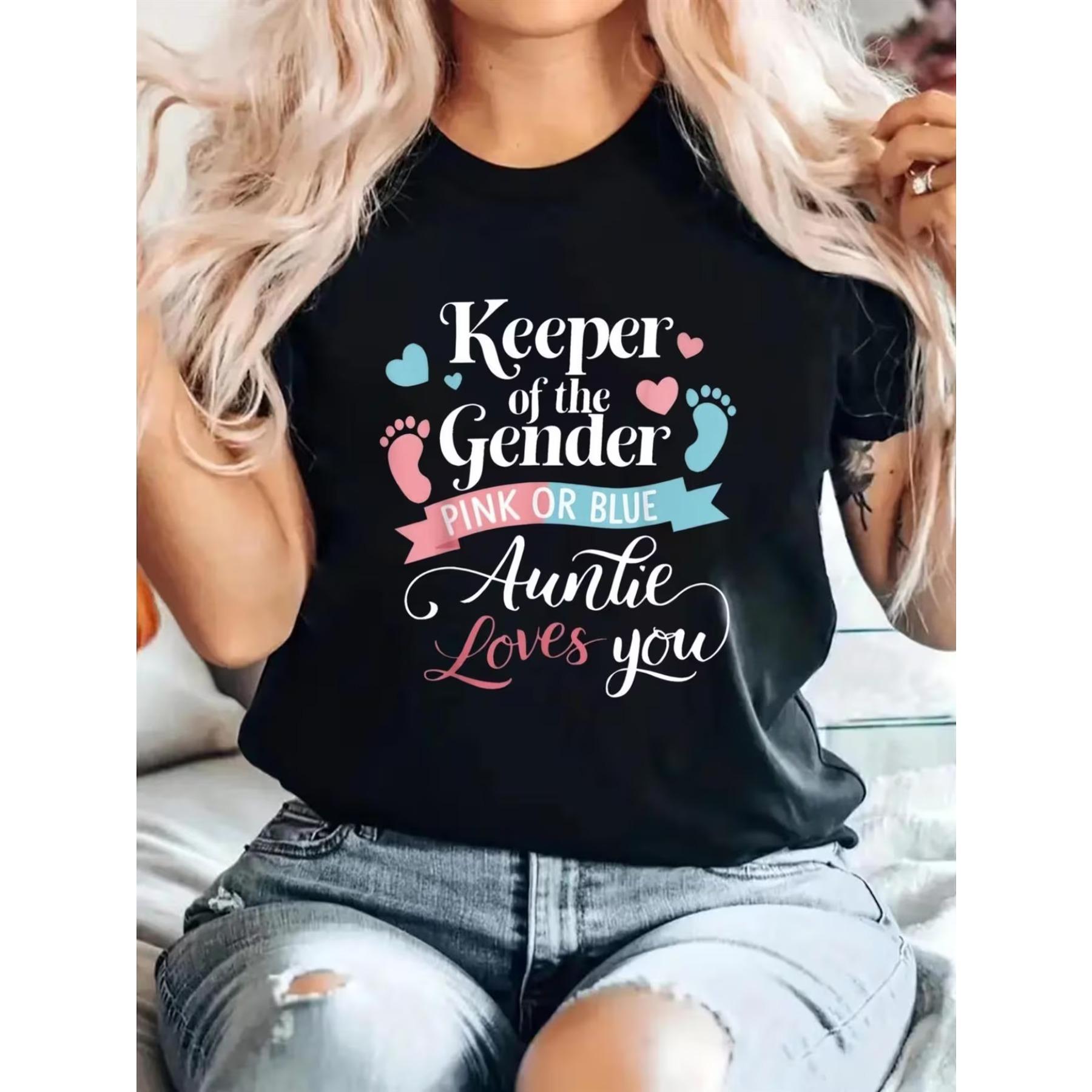 

Woman Casual Short-Sleeve Crew Neck T-Shirt for Women Featuring A Keeper of The Gender Print XXL чорний