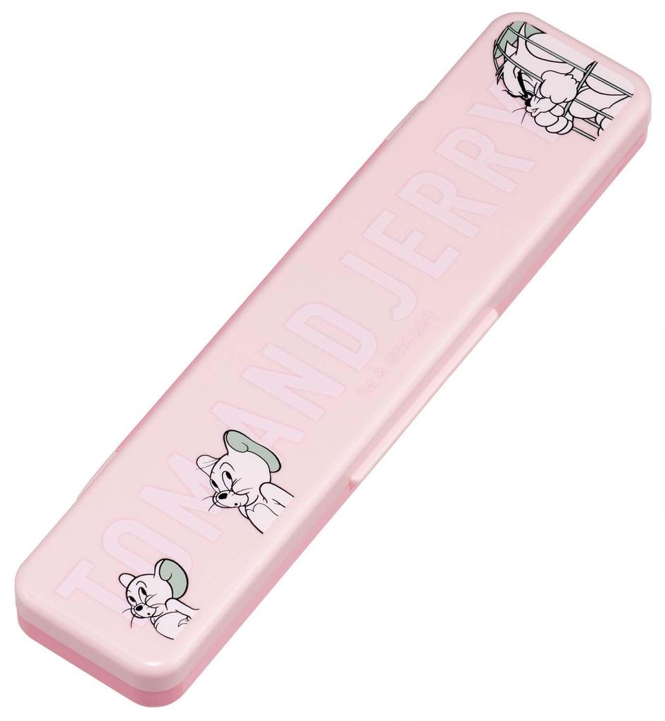 Skater Chopsticks and Spoon Combo Set, 18cm, for Adults, with Silicone Cushion for Silent Use, Made in Japan, Tom and Jerry Friends Design, CCS3SAAG-A
